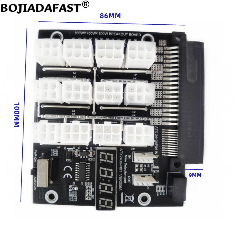 12 портов PCIe 6-контактный ра – обзор и цена 2400W Server Psu Breakout Board